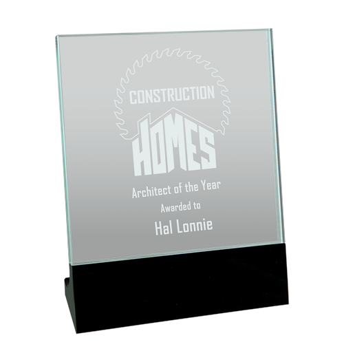 6" x 7" Glass Stand Up Plaque