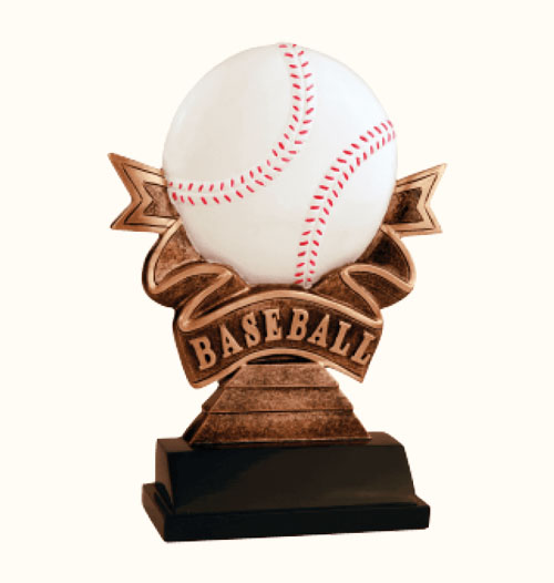 Baseball Ribbon Resin Trophy